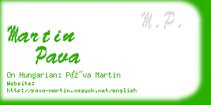 martin pava business card